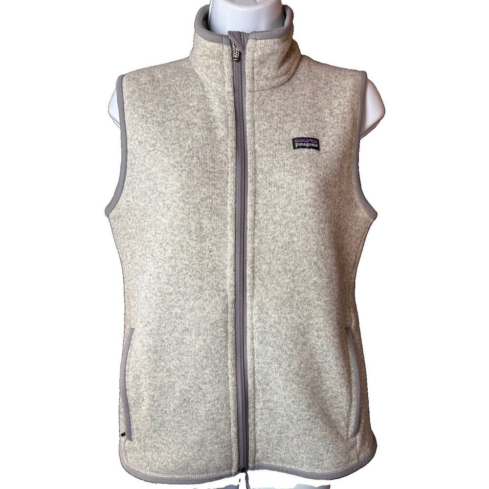Patagonia Better Sweater Vest Full Zip Women’s Size Medium Light Gray EUC Hiking